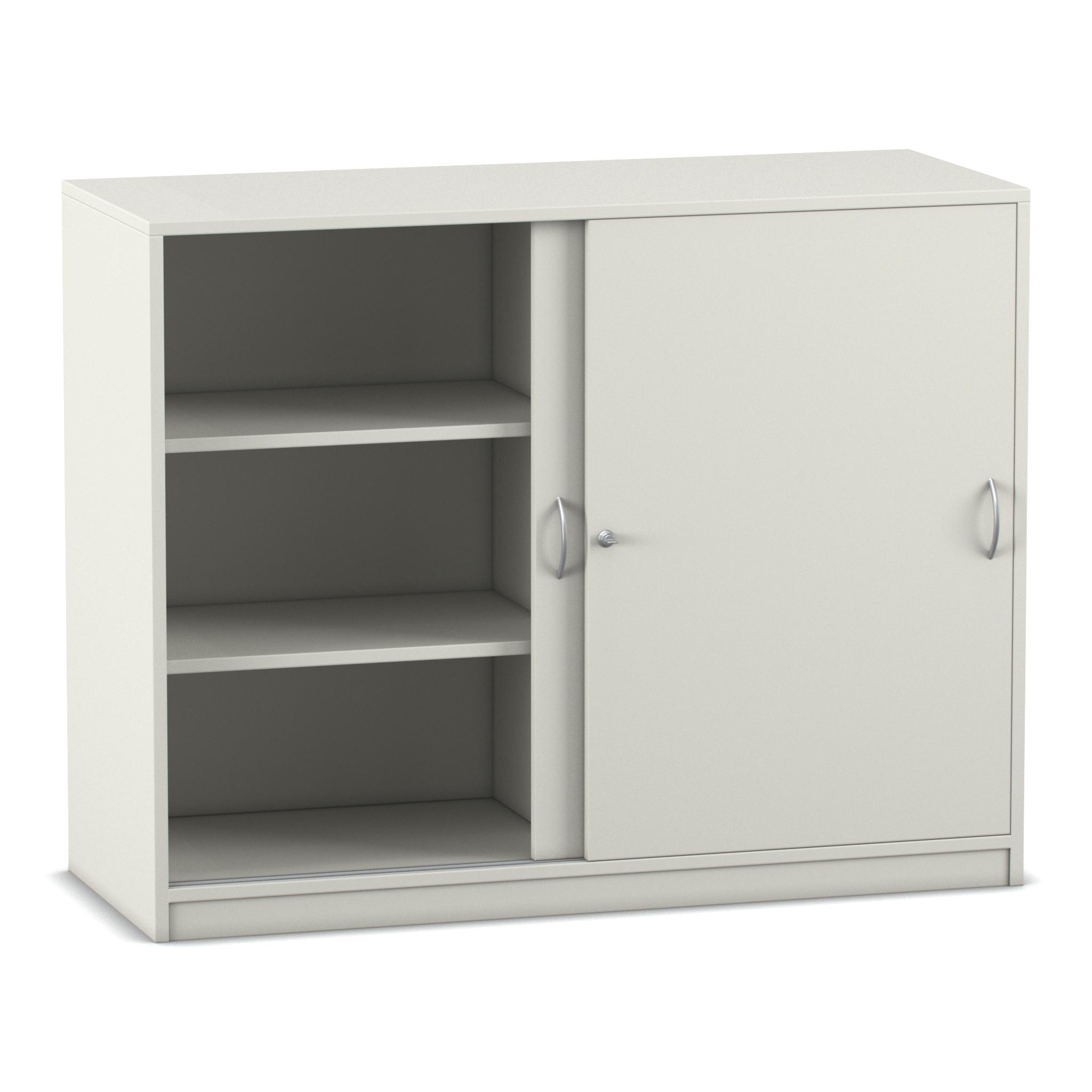 Flexeo® Schiebetürenschrank, Dekor weiß mit 6 Fächern, HxBxT 99,1 x 126,4 x 48 cm