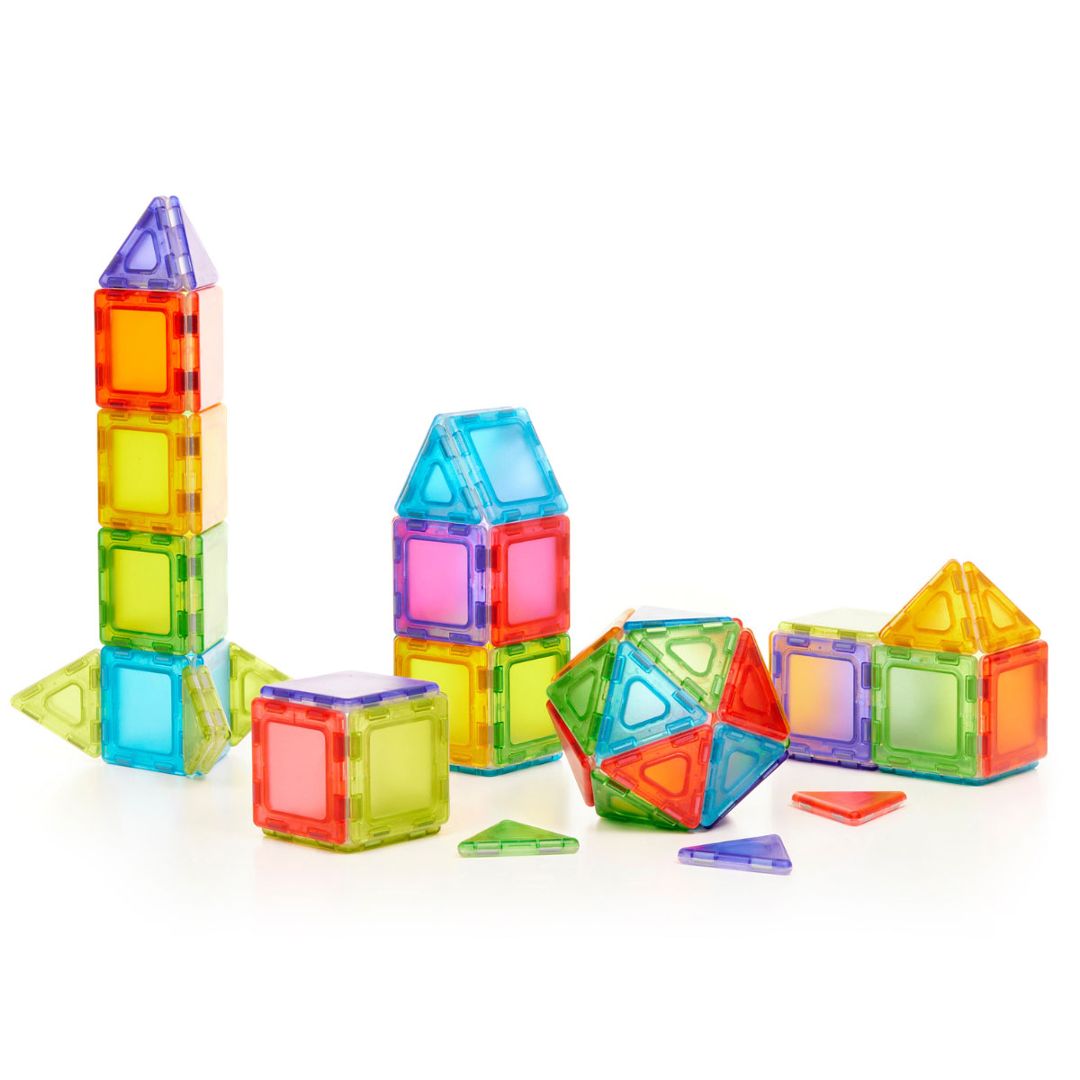 Translucent Solid Magnetic Polydron Klassenset, 72 Teile, ab 3 Jahre