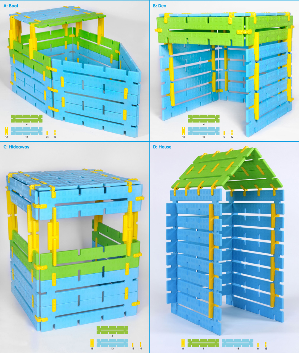 Constructa Den, Konstruktions-Gruppen-Set, 152 Teile, ab 3 Jahre