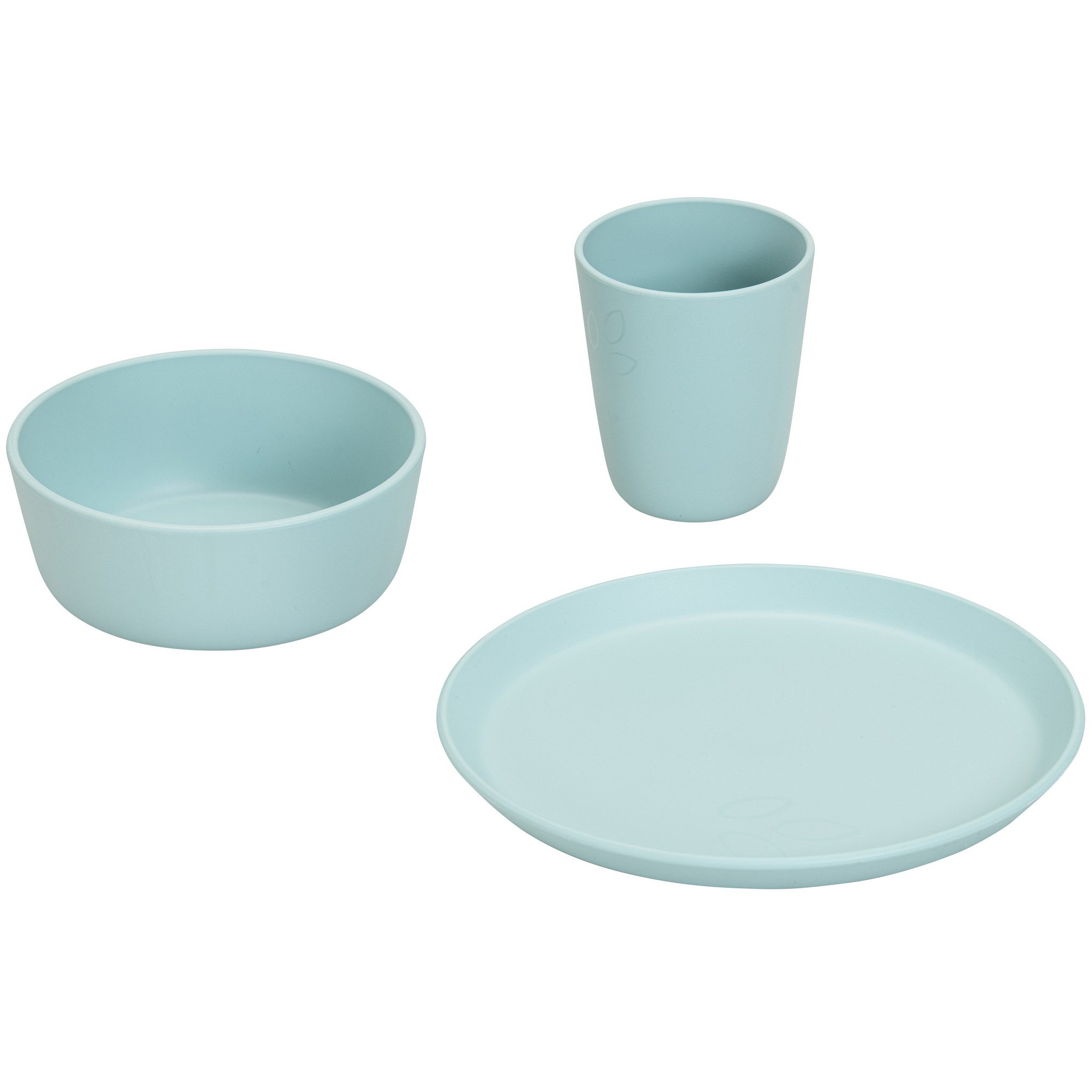 treeNside Kindergeschirr-Set ? Teller, Becher & Schüssel, türkis