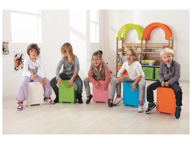 Kinderhocker mit Trommelfunktion, grün, Sitzhöhe 38cm, 5-9 Jahre