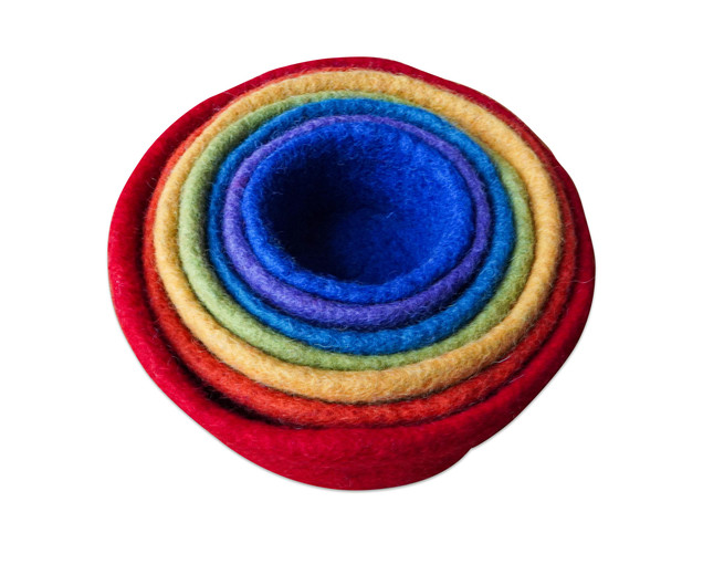 Filzschalen Regenbogen, stapelbar, 7-teilig, ab 1 Jahr