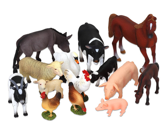 Bauernhof-Tiere-Set, 14 Teile, 3-10 Jahre