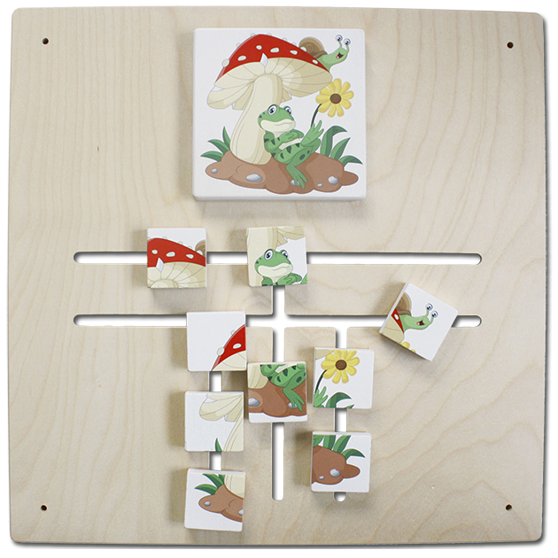 Wandspiel Labyrinth-Puzzle Frosch-Pilz
