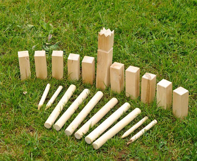 KUBB Wikingerspiel, Outdoor-Wurfspiel, 21-teilig, für Groß und Klein