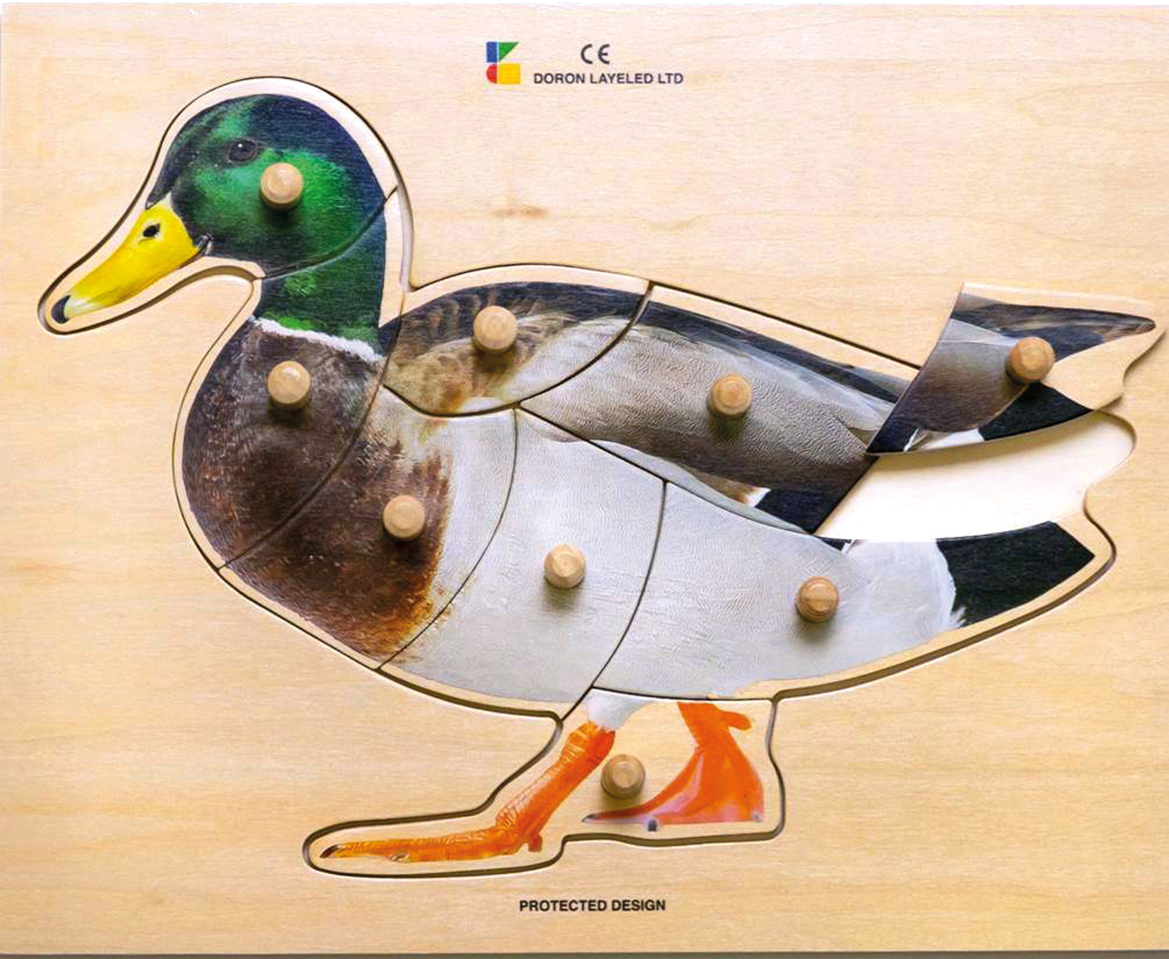 Holz-Puzzle Ente mit großen Griffen, ab 2 Jahre