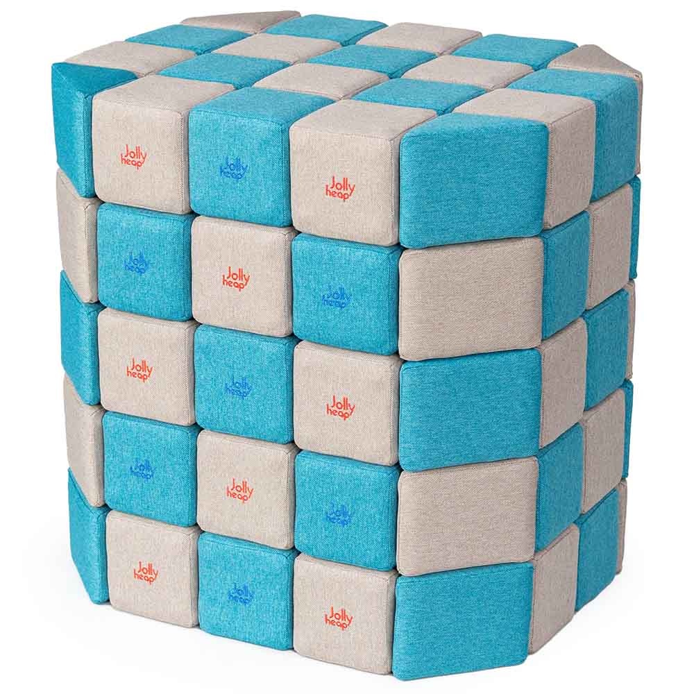 Jolly Heap Set BASIC hellgrau-hellblau, Riesen-Magnetbausteine, schallabsorbierend