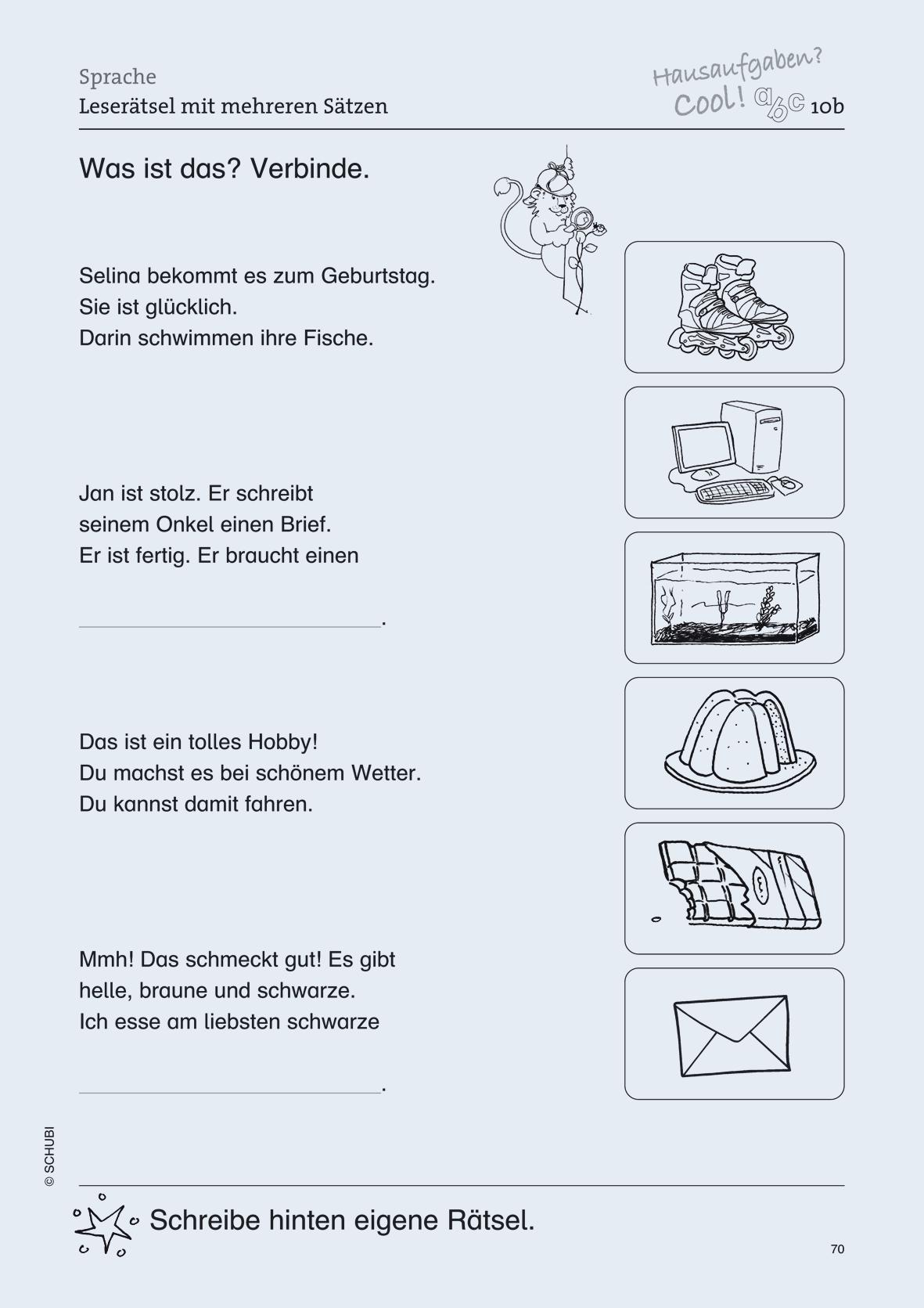 Hausaufgaben? Cool!, Kopiervorlagen, 1. Klasse