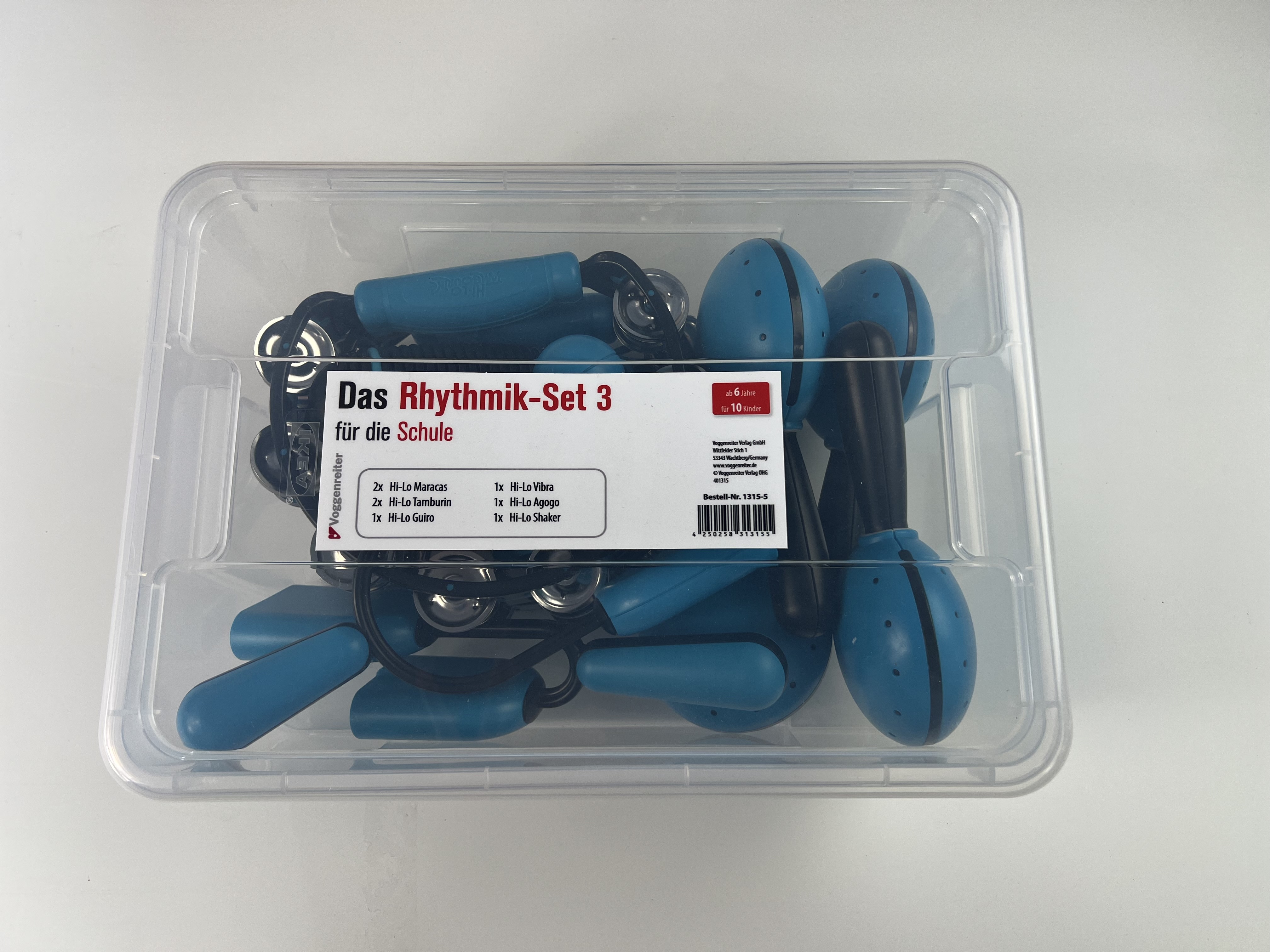 Rhythmik-Set 3 für die Schule in Kunststoffbox mit Deckel