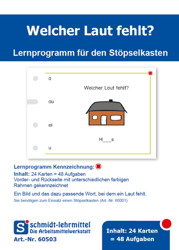 Stöpselkarten 'Welcher Laut fehlt?'