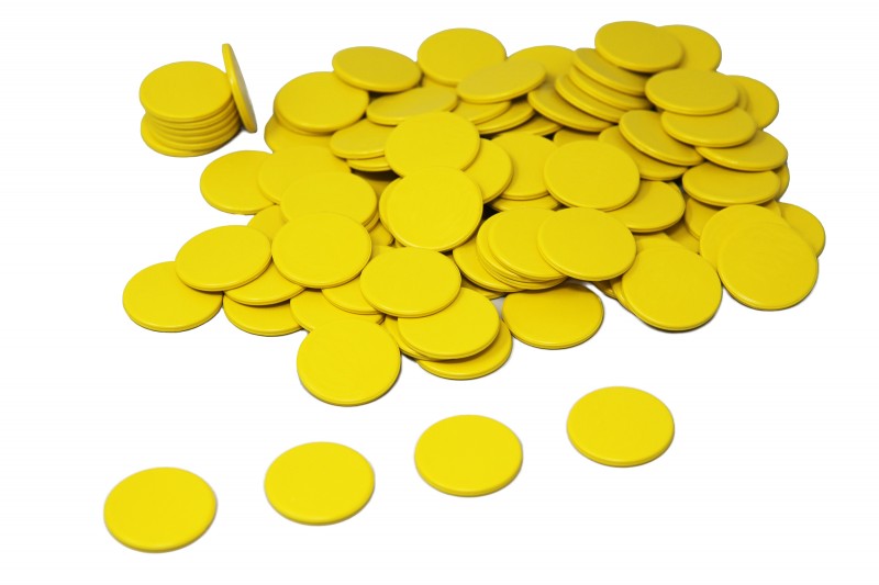 Spielchips gelb, 100 Stück aus RE-Plastic