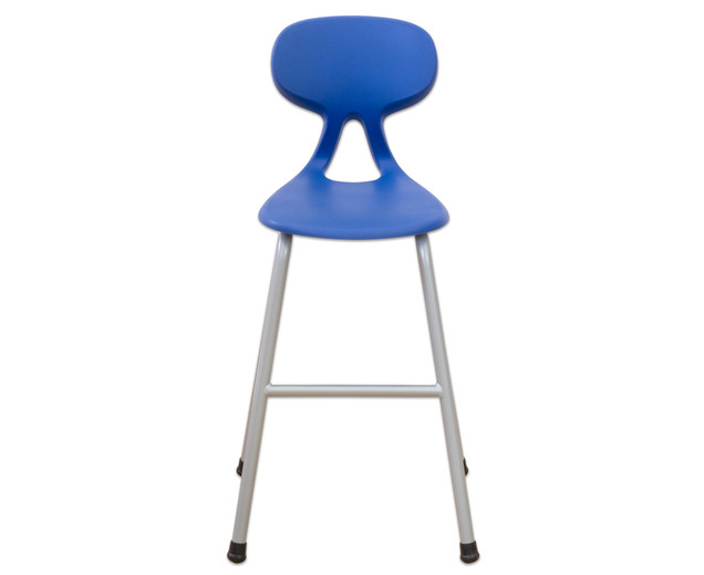 Hochstuhl mit Kunststoff-Schale, blau/weißaluminium, ab 10 Jahre