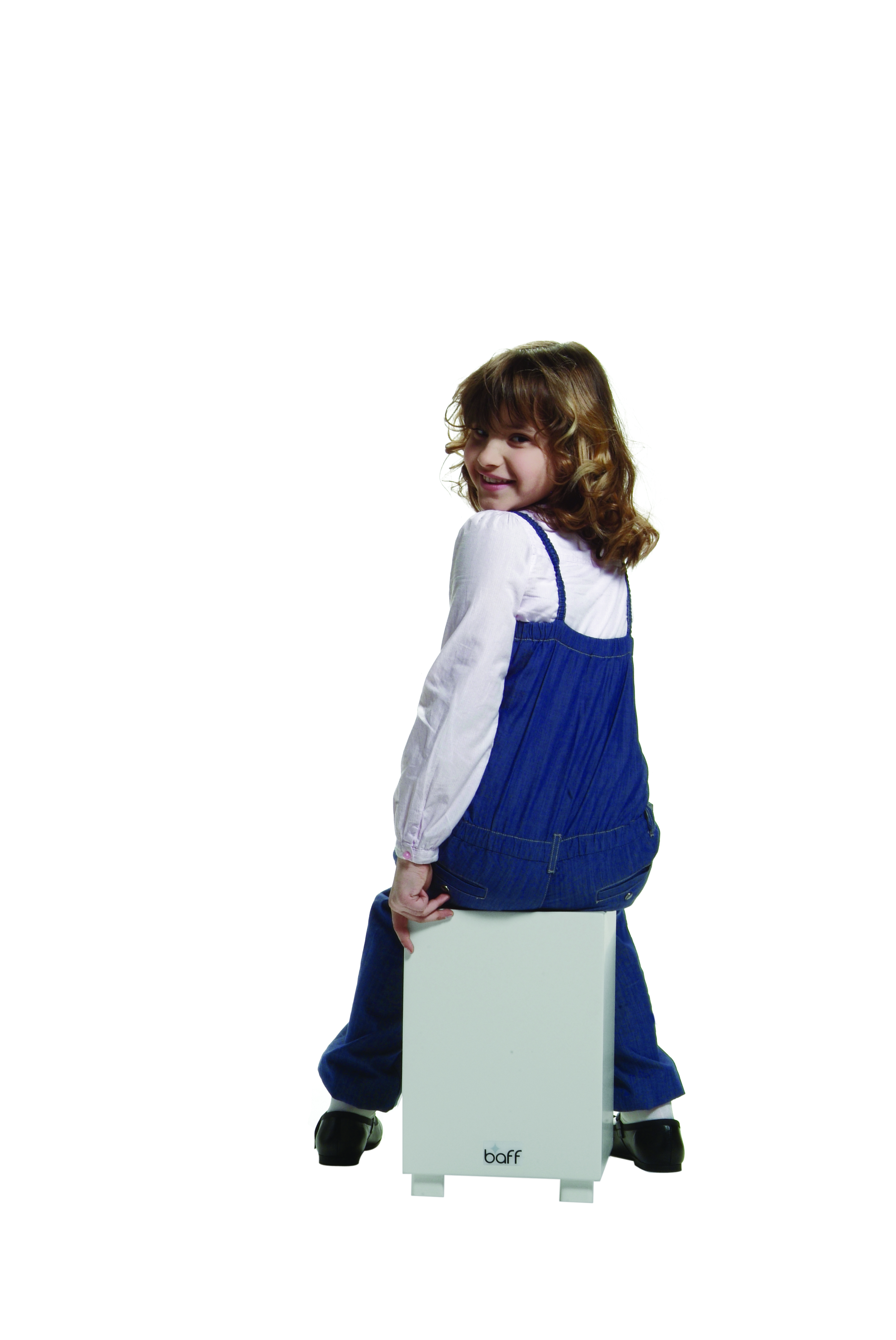 Kinderhocker mit Trommelfunktion, weiß, Sitzhöhe 30cm