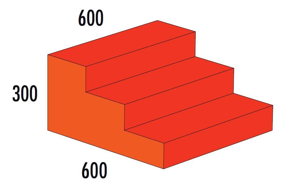 Treppe 3-stufig MAXI rot/orange, ab 4 Jahre