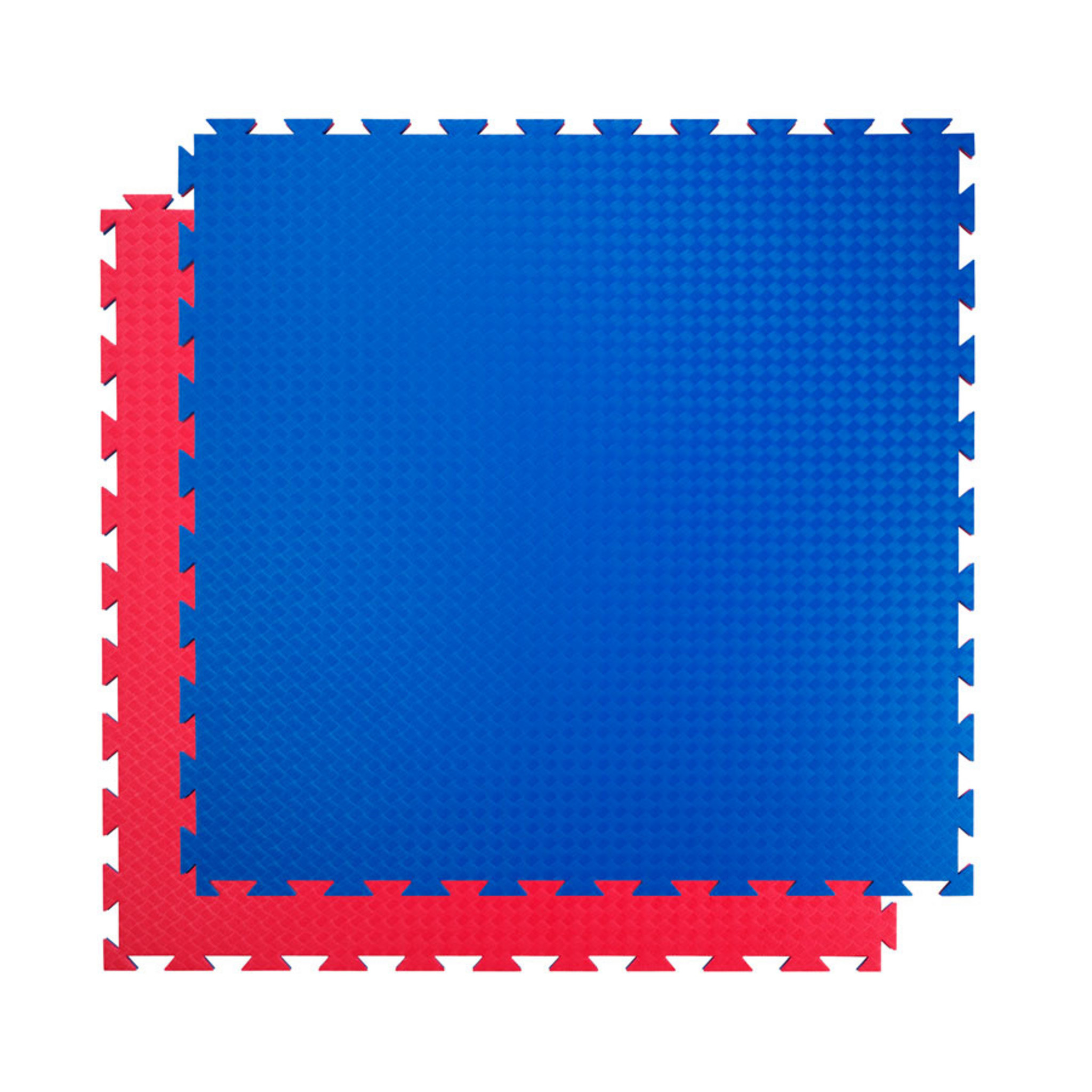 Fallschutzmatte Standard, Puzzlematte rot-blau, 100x100 cm