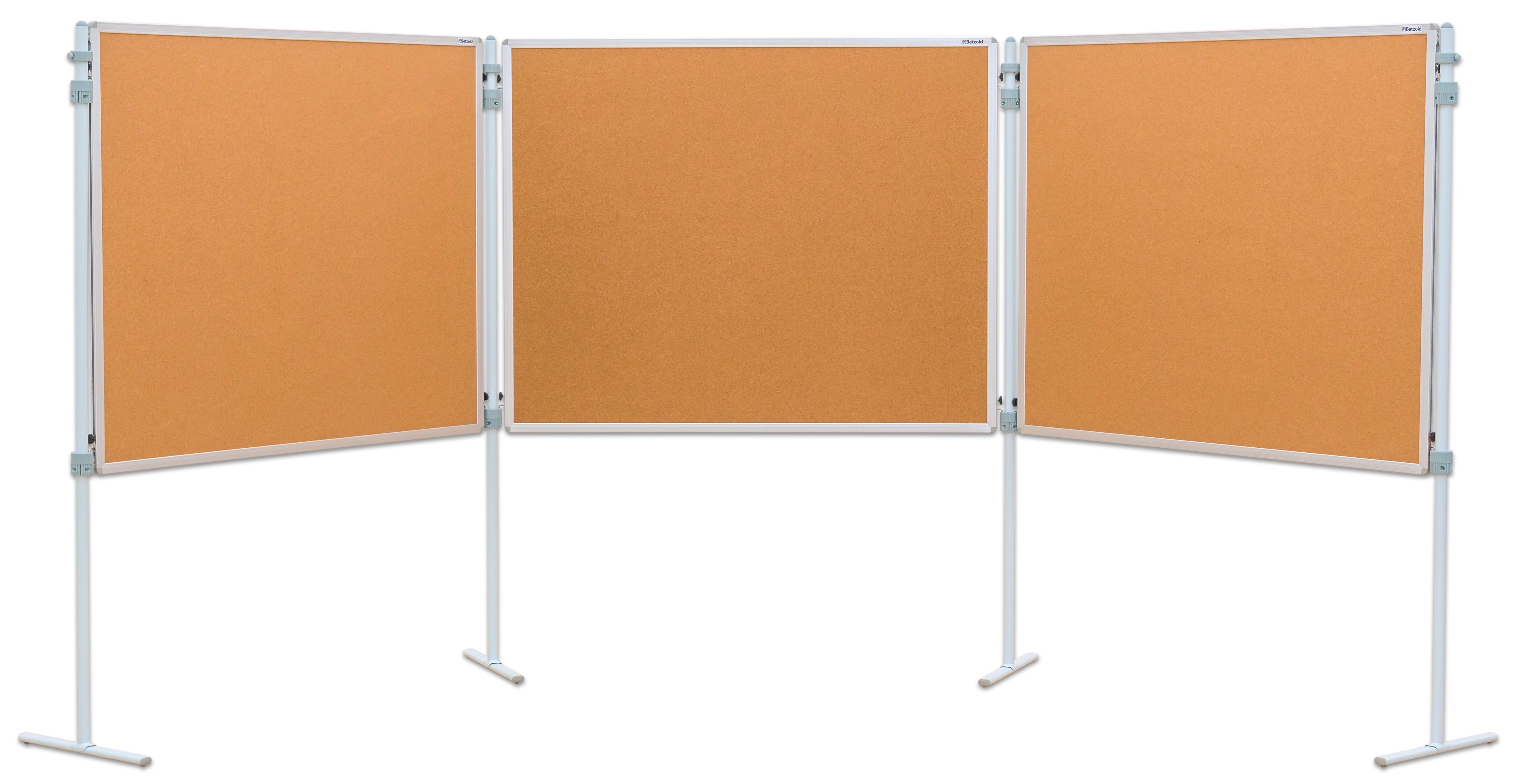 Pinnwand Kork, 3er Set, je 150 x 120 cm, Kork, Stative feststehend