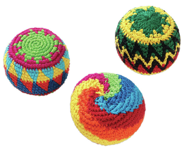 Satz mit 3 Rasta-Footbags, ab 5 Jahre