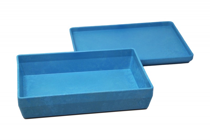 RE-Wood® Box mit Deckel 25 x 18 x 6 cm - 1,5 l, blau