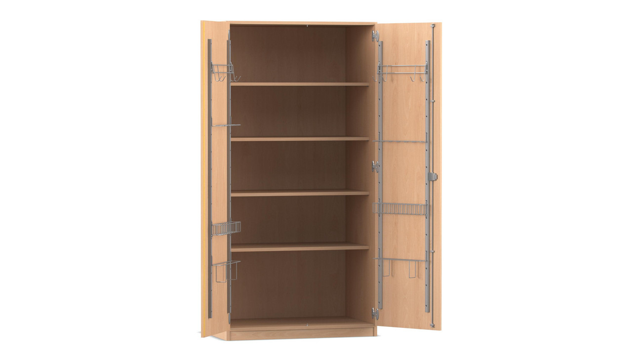 Flexeo Musikschrank, Buche hell, HxBxT: 190 x 94,4 x 60 cm, Schloss
