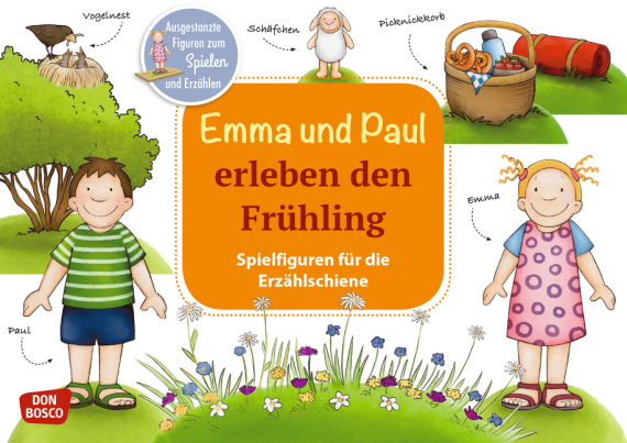 Emma und Paul erleben den Frühling. Spielfiguren für die Erzählschiene, 1 bis 5 Jahre