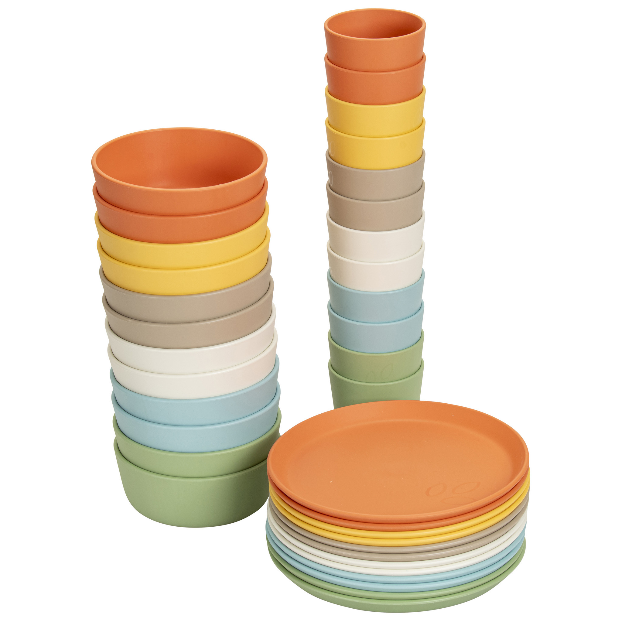treeNside Geschirr-Set, 36-teilig bunt (6 Farben)