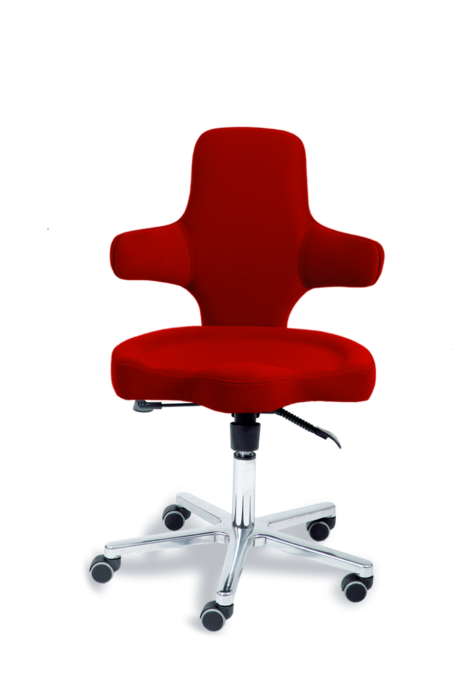 Sanus Bürostuhl Variowip, Sitzhöhe 37-44 cm, Stoff, rot, mit Feststeller