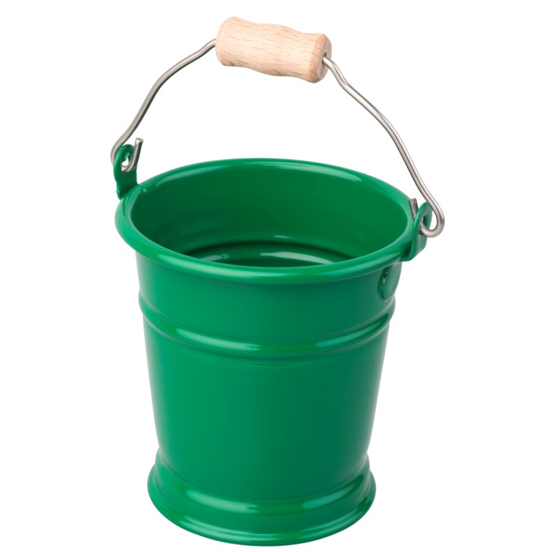 Eimer aus Metall mini grün, ab 2 Jahre