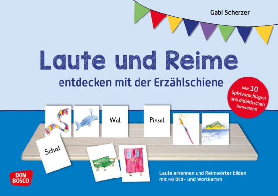 Laute und Reime entdecken mit der Erzählschiene, 48 Bild- und Wortkarten, ab 4 Jahre