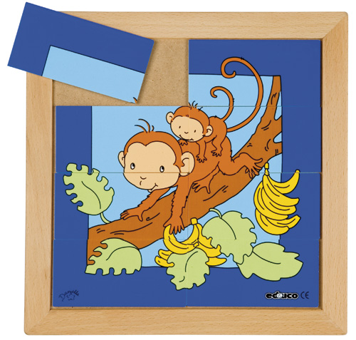 Tier-Puzzle Mutter und Kind - Affe, ab 3 Jahre