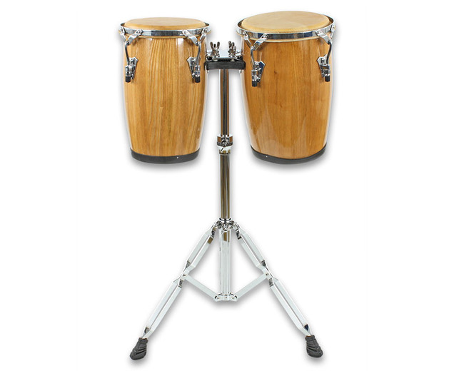 Kleine Holz-Congas Set auf Doppelständer, ab 5 Jahre