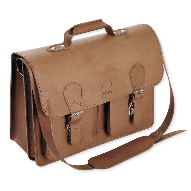 TimeTEX Büchertasche Probata mittel, cognac, Sattelleder