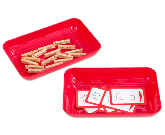 Set mit 5 Materialschalen, groß, rot, ab 3 Jahre
