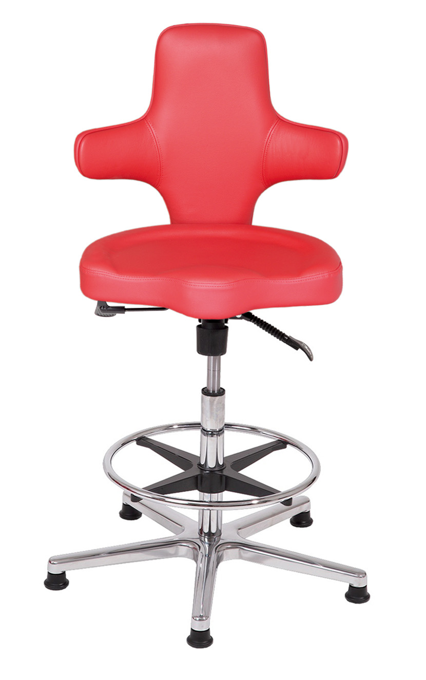 Sanus Variowip Hochstuhl, 58-85 cm, Leder