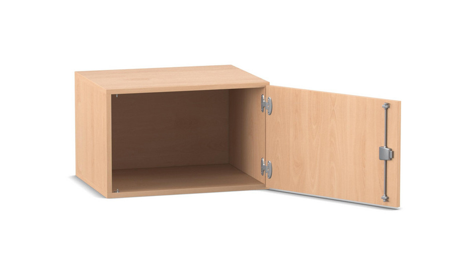 Flexeo Aufsatzschrank, Buche hell, Türanschlag rechts, HxBxT:41,4x64,1x50cm, Bogengriff mit Schloss