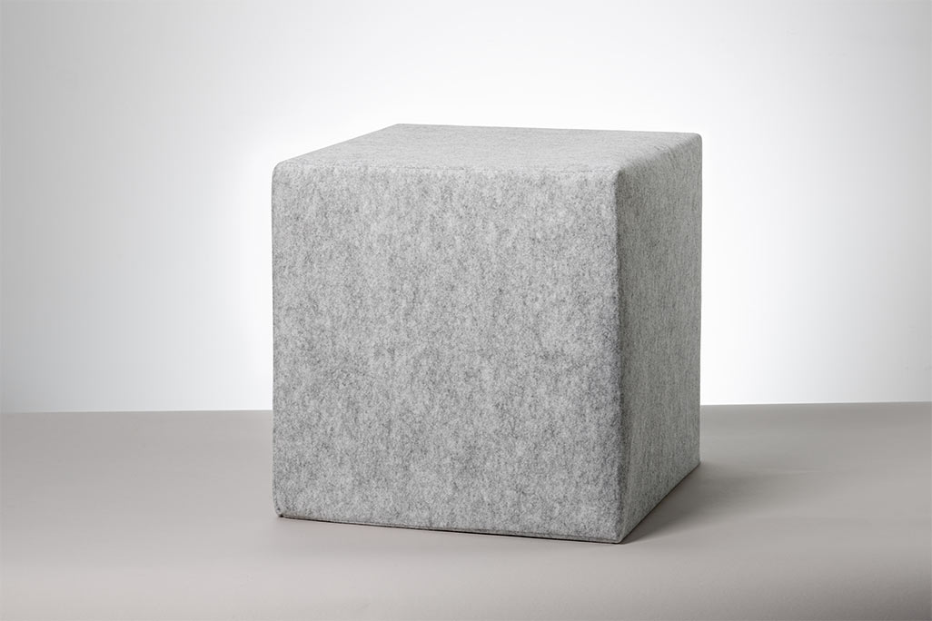 Schallschutz Akustik-Sitzwürfel, Hellgrau, 20x20x20 cm, soni CUBE