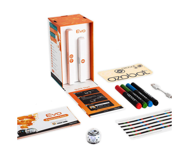 Ozobot Evo Starterset, Lernroboter inkl. Experience-Pack, Stiftset und Handbuch, ab 8 Jahre