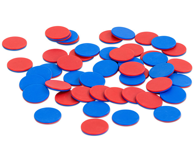 Schüler-Wendeplättchen - blau/rot (100 Stück)
