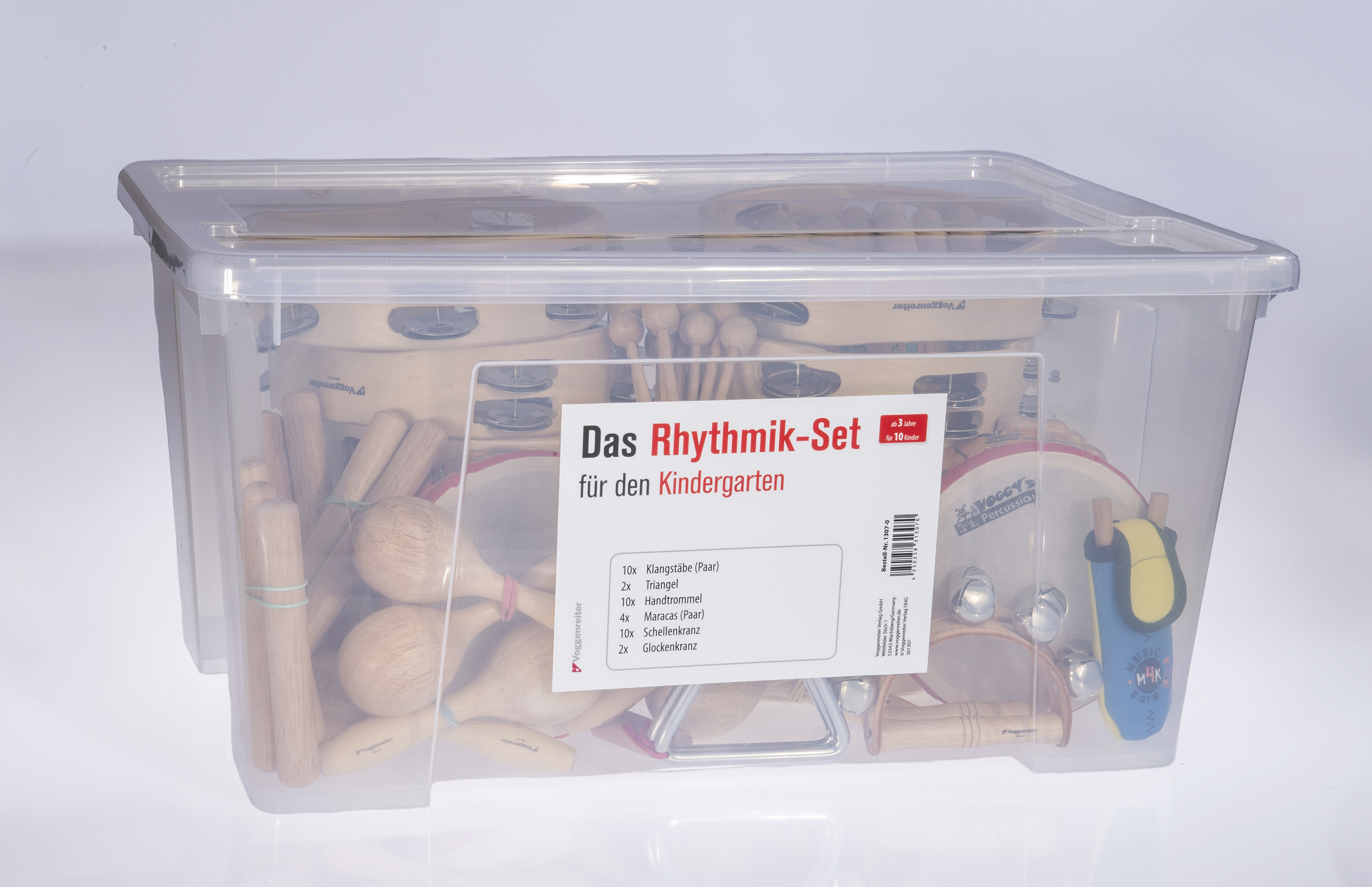 Rhythmik-Set für den Kindergarten in Kunststoffbox mit Deckel