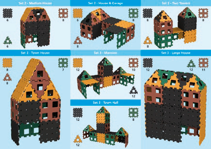 XL Polydron Naturfarben Set 3, 36 Teile, ab 2 Jahre