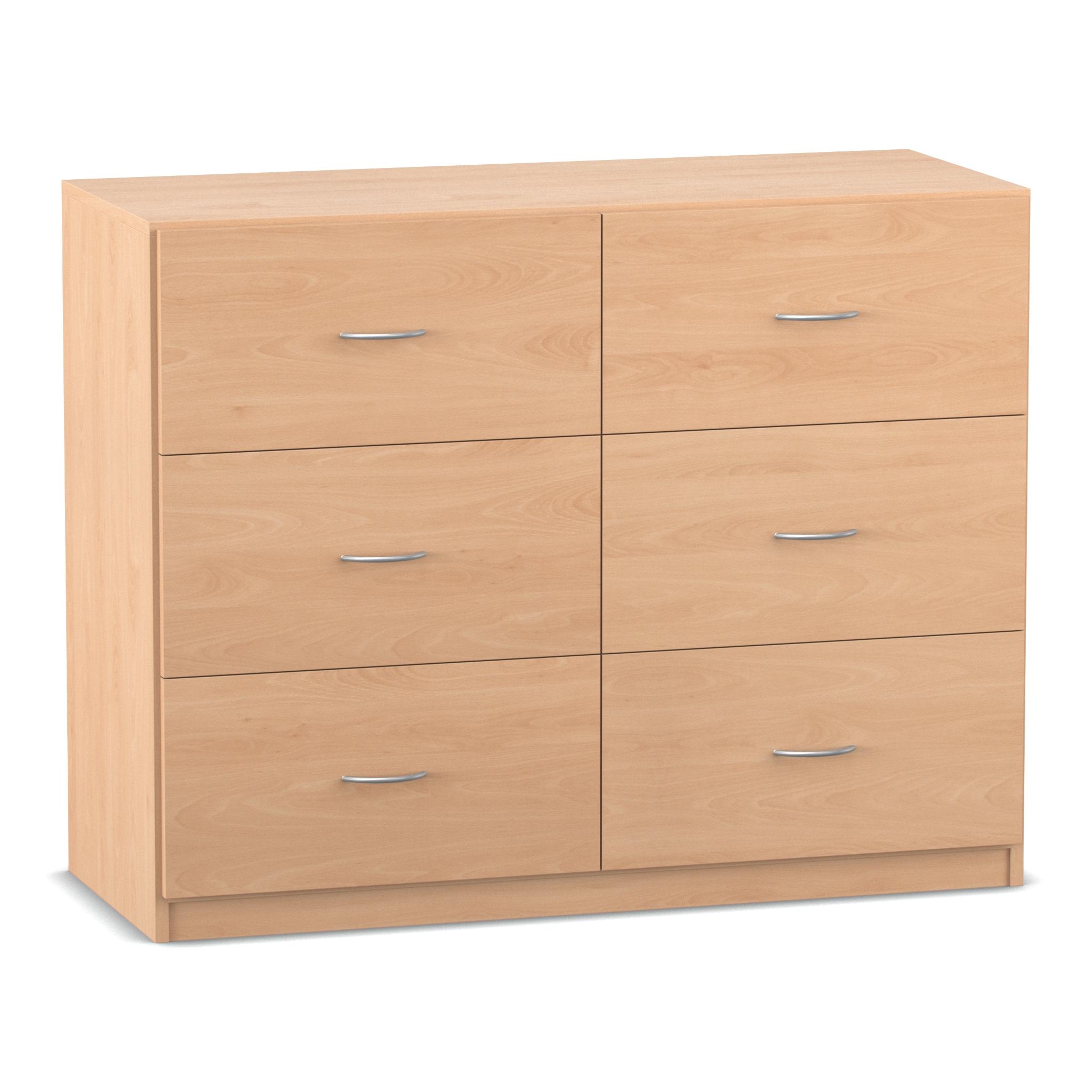 Flexeo Hängeregister-Schrank mit Sockel, Buche hell, 6 große Schubladen HxBxT: 99,1 x 126,4 x 60 cm