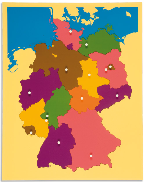 Montessori Puzzlekarte Deutschland, XXL, 57 x 45 cm, ab 5 Jahre