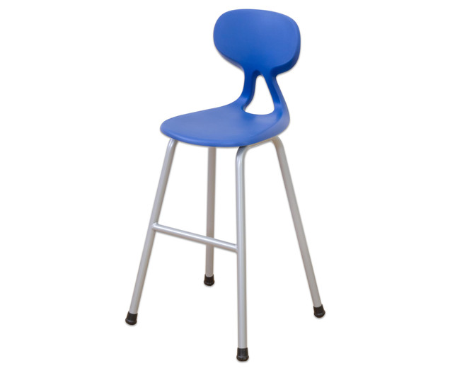 Hochstuhl mit Kunststoff-Schale, blau/weißaluminium, ab 10 Jahre