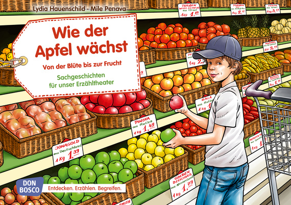 Kamishibai Bildkartenset - Wie der Apfel wächst. Von der Blüte bis zur Frucht Bildkartenset