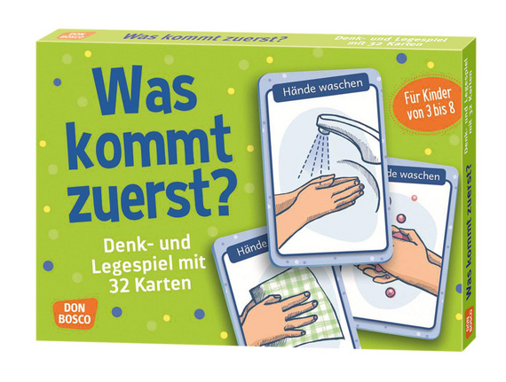 Was kommt zuerst?, Denk- und Legespiel mit Karten, 3-8 Jahre