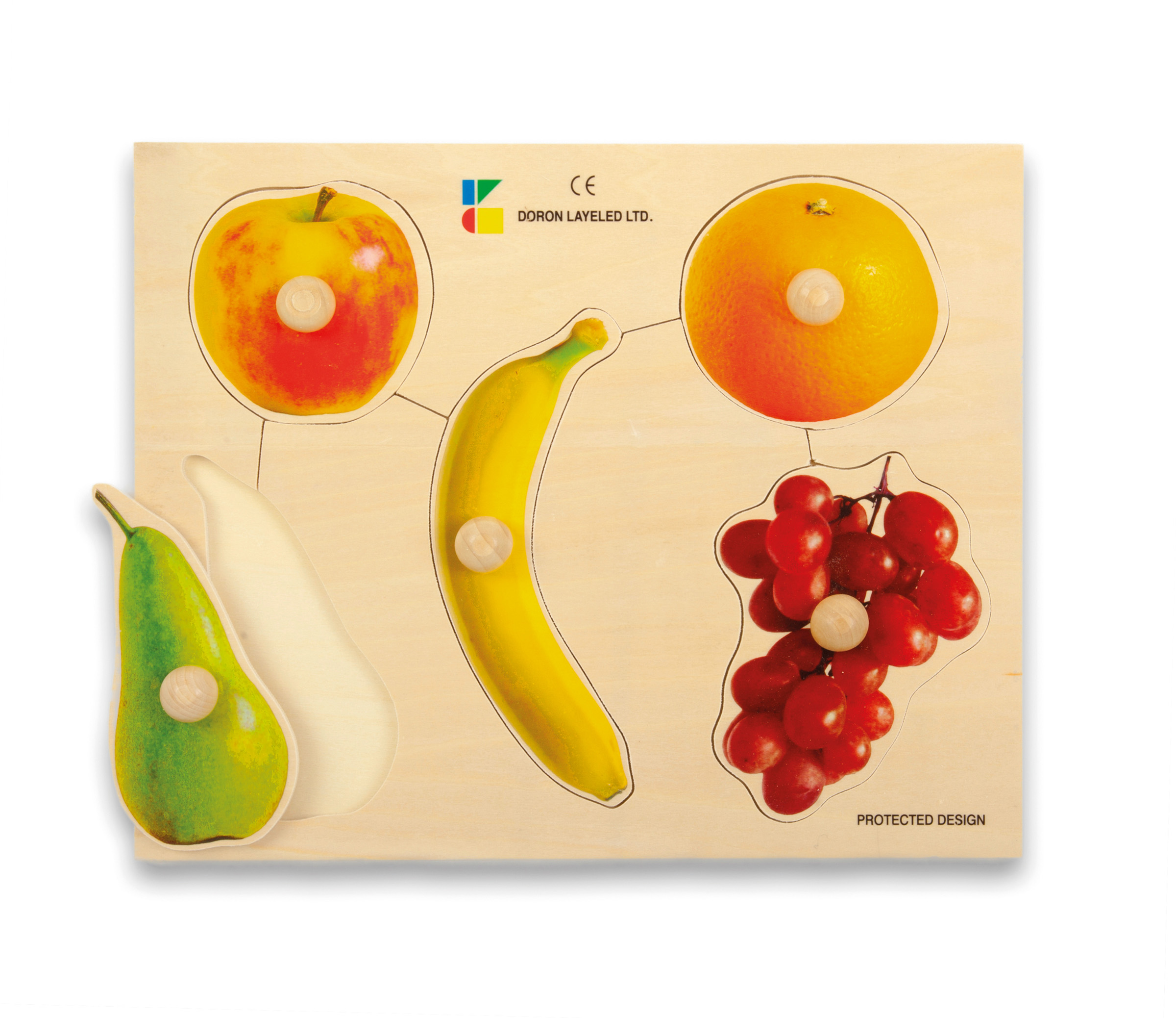 Holz-Puzzle Obst mit großen Griffen, ab 3 Jahre