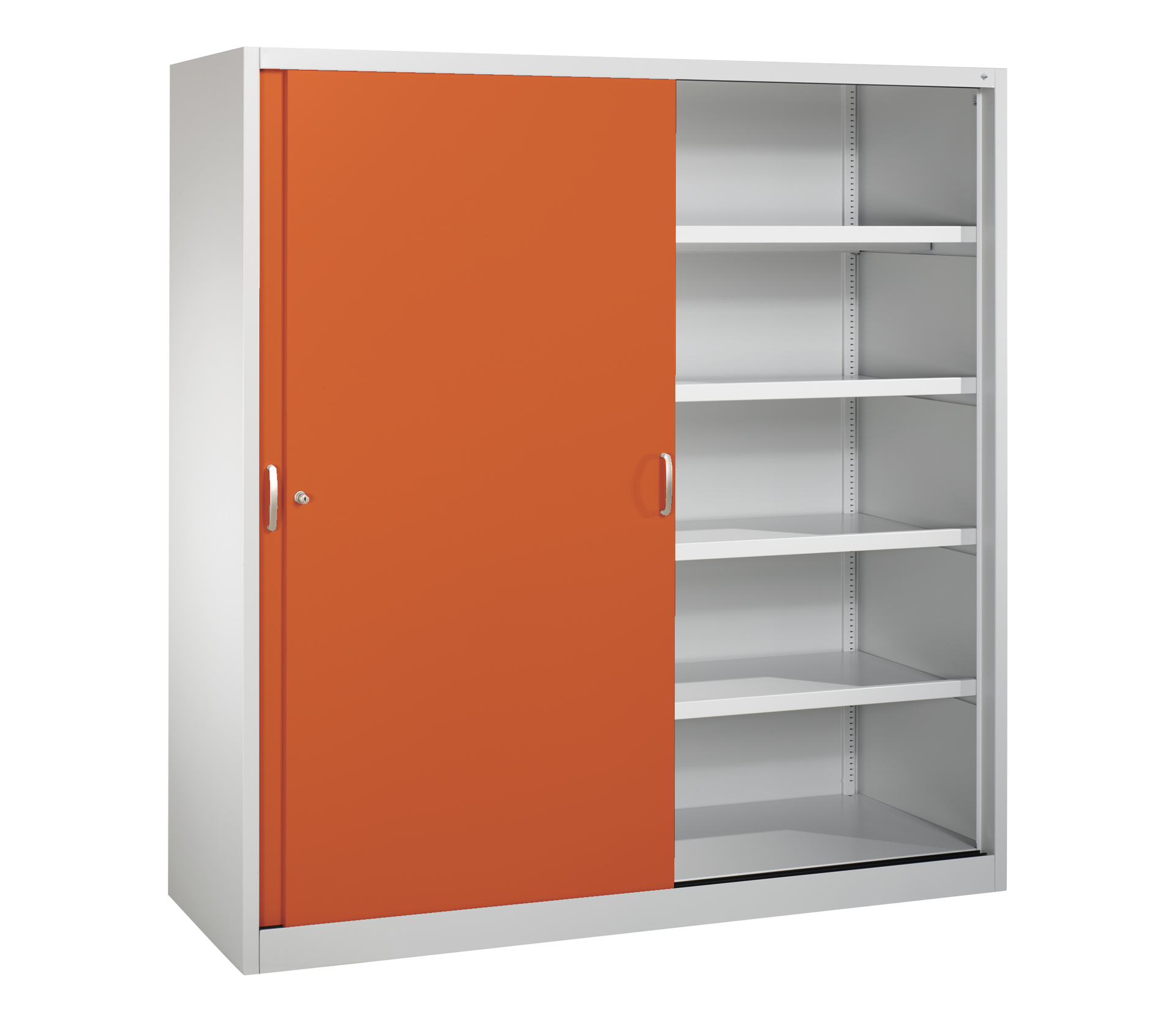 C+P Sportgeräteschrank, 1950x1900x600mmKorpus RAL 7035 Lichtgrau, Front RAL 2004 Reinorange