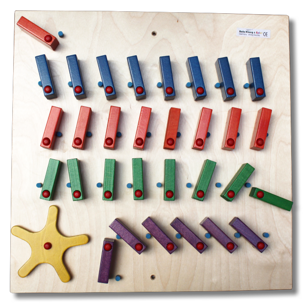 Wandspiel Domino 4 Reihen mit Rad