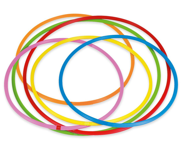 Gymnastik-Reifen Regenbogen-Set, 6 Stück, Durchmesser 60 cm