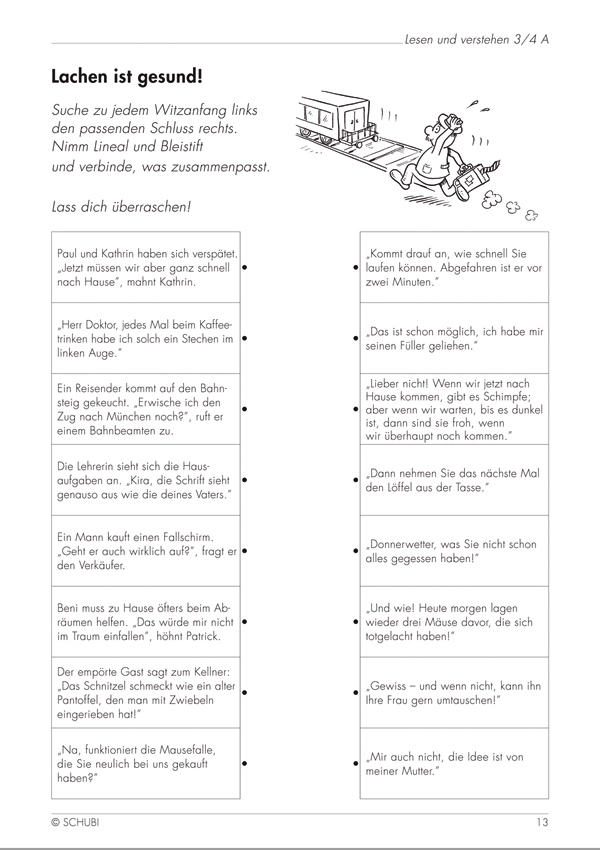 Lesen und verstehen, Aufgaben für das Leseverstehen A, 3.-4. Klasse