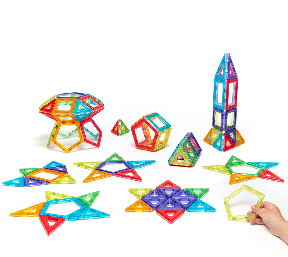Translucent Magnetic Polydron Forscher Set, 100 Teile, ab 3 Jahre